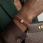 Luxury Ruby Sapphire Baguette Cut Tennis Bracelet For Women