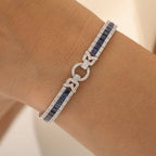 Radiant Cut Blue Sapphire Tennis Bracelet For Women Belovegrace