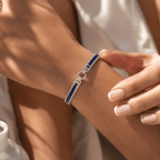 Vintage Blue Sapphire Princess Cut Tennis Bracelet for Women