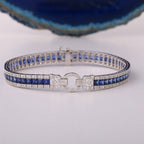 Radiant Cut Blue Sapphire Tennis Bracelet For Women Belovegrace