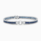Radiant Cut Blue Sapphire Tennis Bracelet For Women Belovegrace
