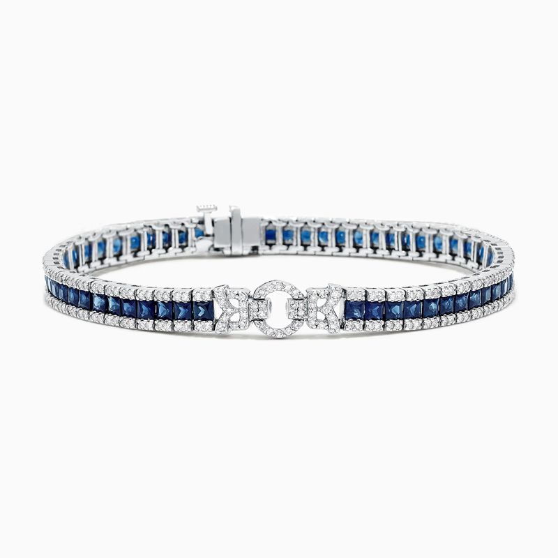 Radiant Cut Blue Sapphire Tennis Bracelet For Women Belovegrace