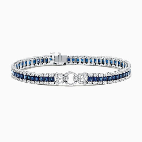 Radiant Cut Blue Sapphire Tennis Bracelet For Women Belovegrace