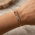 Unique Golden White Sapphire Round Cut Bracelet For Women