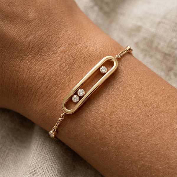 Unique Golden White Sapphire Round Cut Bracelet For Women
