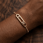 Unique Golden White Sapphire Round Cut Bracelet For Women