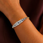 Vintage Milgrain Two Tone Round Cut Blue & White Sapphire Tennis Bracelet For Women Belovegrace