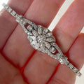 Art Deco White Sapphire Round & Marquise Cut Tennis Bracelet For Women Belovegrace