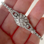 Art Deco White Sapphire Round & Marquise Cut Tennis Bracelet For Women Belovegrace
