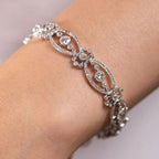 Antique Round Cut White Sapphire Tennis Bracelet For Women Belovegrace