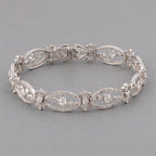 Antique Round Cut White Sapphire Tennis Bracelet For Women Belovegrace