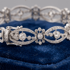 Antique Round Cut White Sapphire Tennis Bracelet For Women