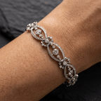 Antique Round Cut White Sapphire Tennis Bracelet For Women