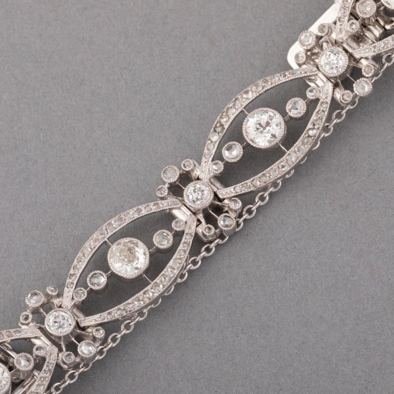 Antique Round Cut White Sapphire Tennis Bracelet For Women Belovegrace
