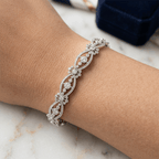 Antique Round Cut White Sapphire Tennis Bracelet For Women