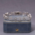 Antique Round Cut White Sapphire Tennis Bracelet For Women Belovegrace