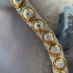 Vintage Honeycomb Design Round Cut White Sapphire Bracelet For Women Belovegrace