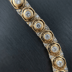 Vintage Honeycomb Design Round Cut White Sapphire Bracelet For Women
