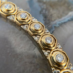 Vintage Honeycomb Design Round Cut White Sapphire Bracelet For Women Belovegrace