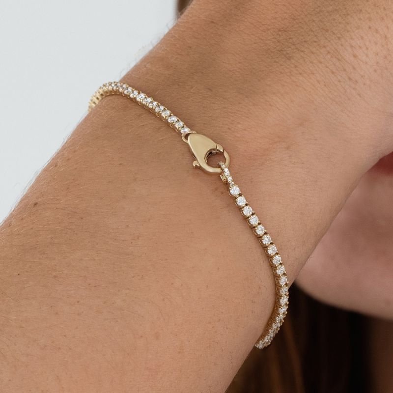 Unique Round Cut White Sapphire Tennis Lock Bracelet For Women Belovegrace