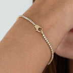 Unique Round Cut White Sapphire Tennis Lock Bracelet For Women Belovegrace