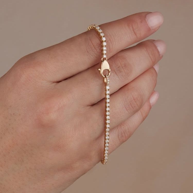 Unique Round Cut White Sapphire Tennis Lock Bracelet For Women Belovegrace