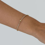 Unique Round Cut White Sapphire Tennis Lock Bracelet For Women Belovegrace