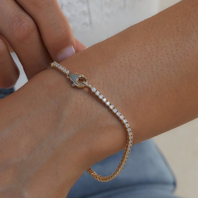 Unique Round Cut White Sapphire Tennis Lock Bracelet For Women Belovegrace