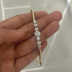 Classic Round Cut White Sapphire Bangle Bracelet For Women Belovegrace