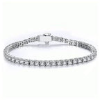Classic Round Cut White Sapphire Tennis Bracelet For Women Belovegrace