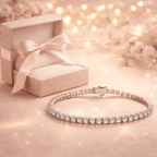 Classic Round Cut White Sapphire Tennis Bracelet for Women