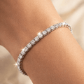 Classic Round Cut White Sapphire Tennis Bracelet for Women