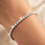 Classic Round Cut White Sapphire Tennis Bracelet for Women