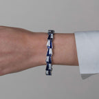 Art Deco Round & Emerald Cut Blue Sapphire Bracelet For Women Belovegrace
