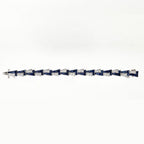 Art Deco Round & Emerald Cut Blue Sapphire Bracelet For Women Belovegrace