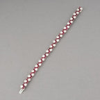 Vintage Round Cut Ruby & White Sapphire Tennis Bracelet For Women Belovegrace