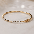 Golden Round Cut White Sapphire Bangle Bracelet For Women