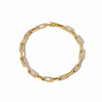 Luxury Jewelry Golden Round Cut White Sapphire Chain Bracelet For Women