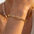 Luxury Jewelry Golden Round Cut White Sapphire Chain Bracelet For Women