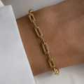 Luxury Jewelry Golden Round Cut White Sapphire Chain Bracelet For Women