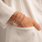 Luxury Jewelry Golden Round Cut White Sapphire Chain Bracelet For Women