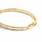 Luxury Jewelry Classic Channel Setting Round Cut White Sapphire Bangle Bracelet For Women