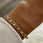 Luxury Jewelry Classic Channel Setting Round Cut White Sapphire Bangle Bracelet For Women
