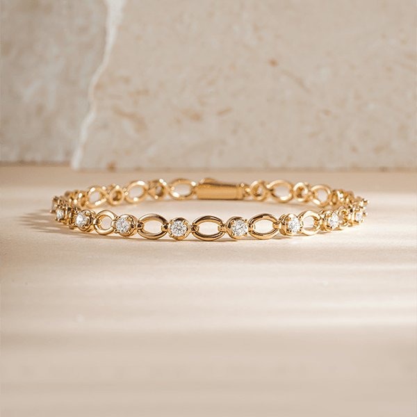 Luxury Jewelry Golden Fashion Round Cut White Sapphire Bracelet For Women