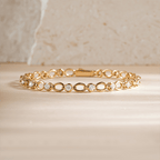 Luxury Jewelry Golden Fashion Round Cut White Sapphire Bracelet For Women