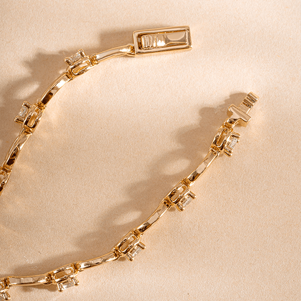 Luxury Jewelry Golden Fashion Round Cut White Sapphire Bracelet For Women
