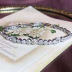 Luxury Jewelry Vintage Design Round Cut White Sapphire Tennis Bracelet For Women