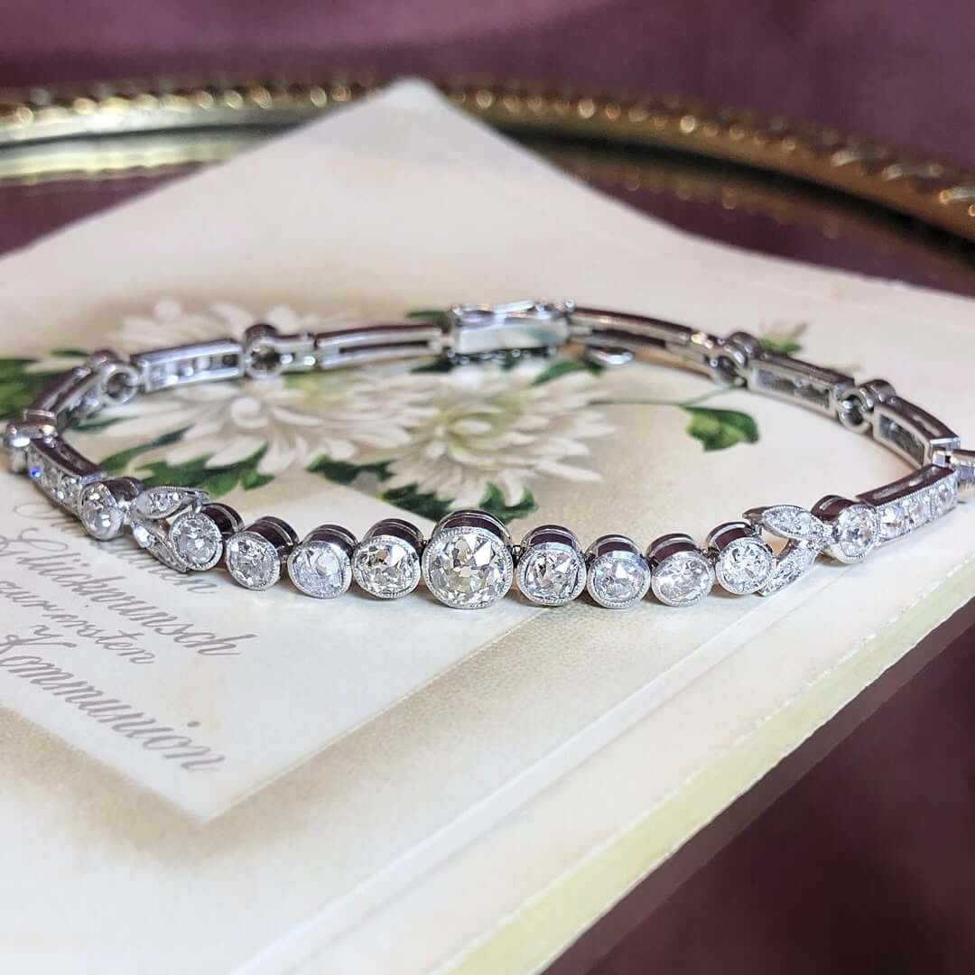 Luxury Jewelry Vintage Design Round Cut White Sapphire Tennis Bracelet For Women