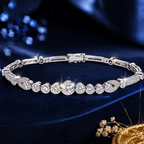 Luxury Jewelry Vintage Design Round Cut White Sapphire Tennis Bracelet For Women