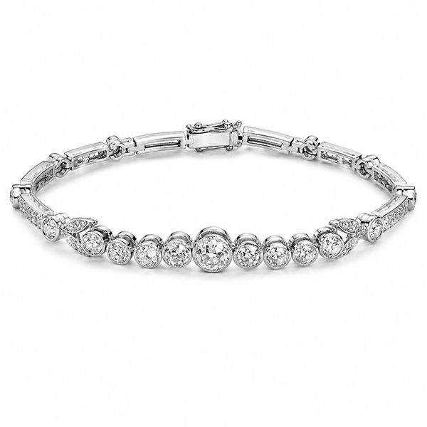 Luxury Jewelry Vintage Design Round Cut White Sapphire Tennis Bracelet For Women
